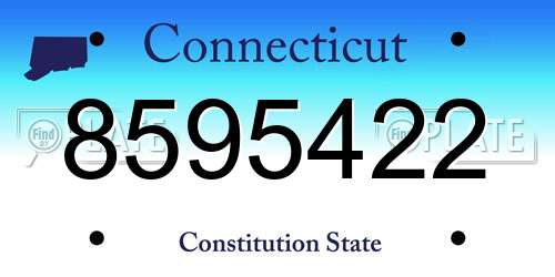 8595422 Connecticut License Plate
