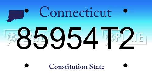 85954T2 Connecticut License Plate