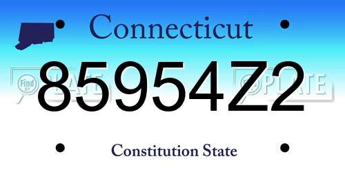 85954Z2 Connecticut License Plate