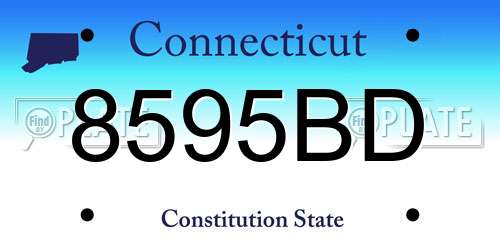 8595BD Connecticut License Plate