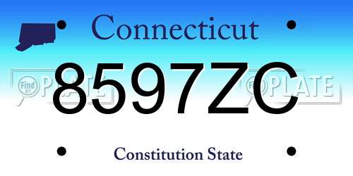 8597ZC Connecticut License Plate