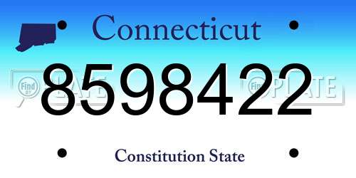 8598422 Connecticut License Plate