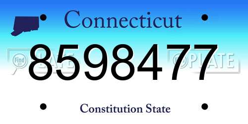 8598477 Connecticut License Plate