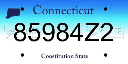 85984Z2 Connecticut License Plate