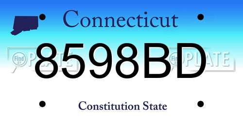 8598BD Connecticut License Plate