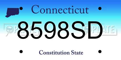 8598SD Connecticut License Plate