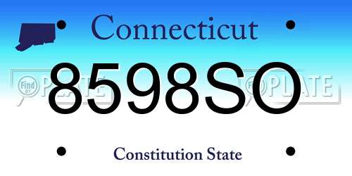 8598SO Connecticut License Plate