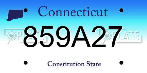 859A27 Connecticut License Plate