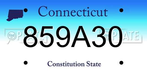 859A30 Connecticut License Plate