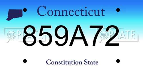 859A72 Connecticut License Plate