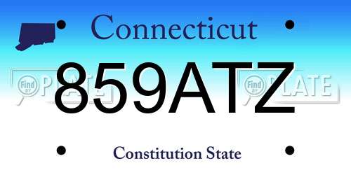 859ATZ Connecticut License Plate