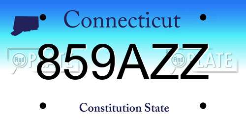 859AZZ Connecticut License Plate