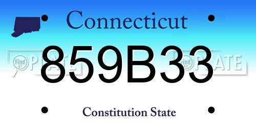 859B33 Connecticut License Plate
