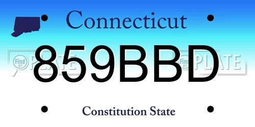 859BBD Connecticut License Plate
