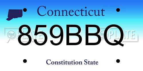 859BBQ Connecticut License Plate