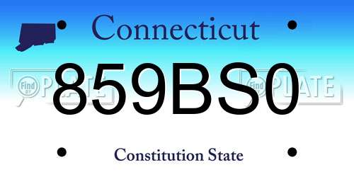 859BS0 Connecticut License Plate