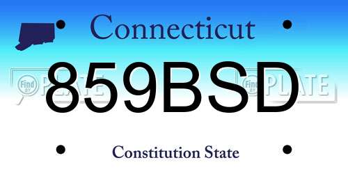 859BSD Connecticut License Plate