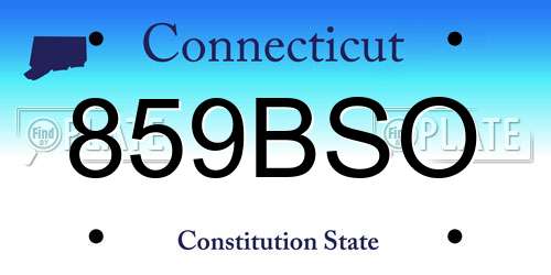 859BSO Connecticut License Plate
