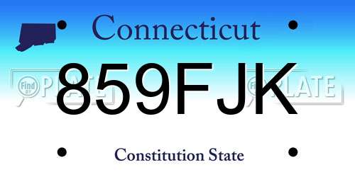 859FJK Connecticut License Plate