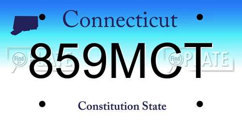859MCT Connecticut License Plate