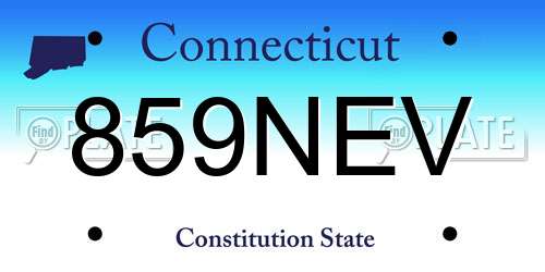 859NEV Connecticut License Plate