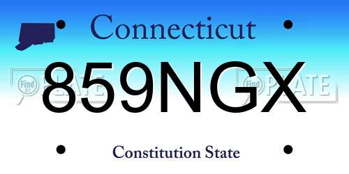 859NGX Connecticut License Plate