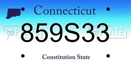 859S33 Connecticut License Plate