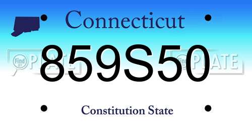859S50 Connecticut License Plate