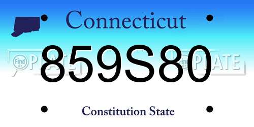 859S80 Connecticut License Plate