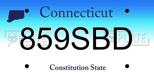 859SBD Connecticut License Plate