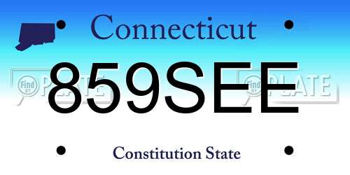 859SEE Connecticut License Plate
