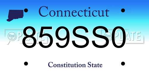 859SS0 Connecticut License Plate