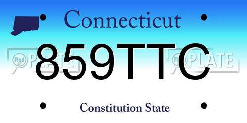 859TTC Connecticut License Plate