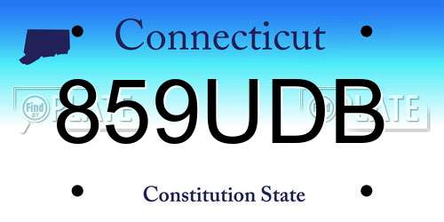 859UDB Connecticut License Plate