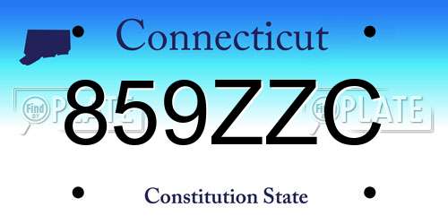 859ZZC Connecticut License Plate