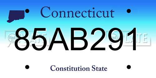 85AB291 Connecticut License Plate