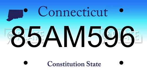 85AM596 Connecticut License Plate