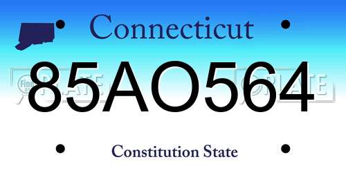 85AO564 Connecticut License Plate
