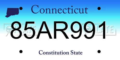 85AR991 Connecticut License Plate