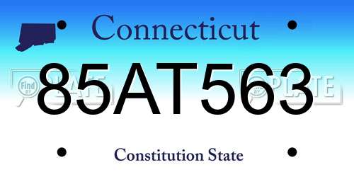 85AT563 Connecticut License Plate