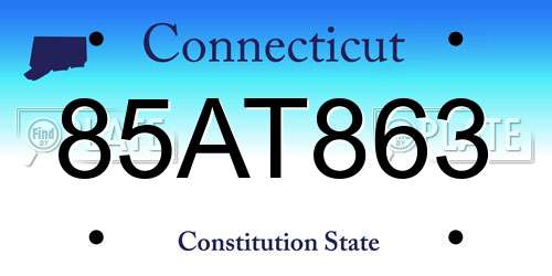 85AT863 Connecticut License Plate