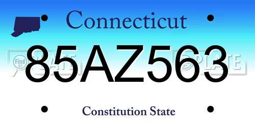 85AZ563 Connecticut License Plate