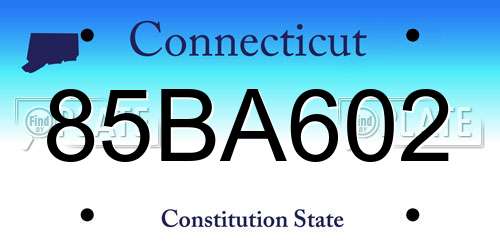 85BA602 Connecticut License Plate