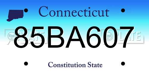 85BA607 Connecticut License Plate