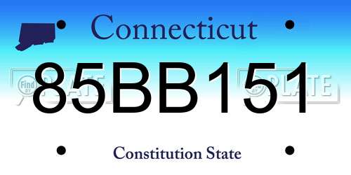 85BB151 Connecticut License Plate