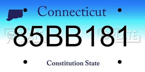 85BB181 Connecticut License Plate