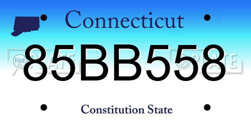 85BB558 Connecticut License Plate