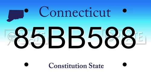 85BB588 Connecticut License Plate