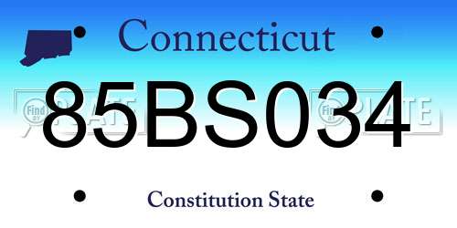 85BS034 Connecticut License Plate
