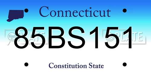 85BS151 Connecticut License Plate